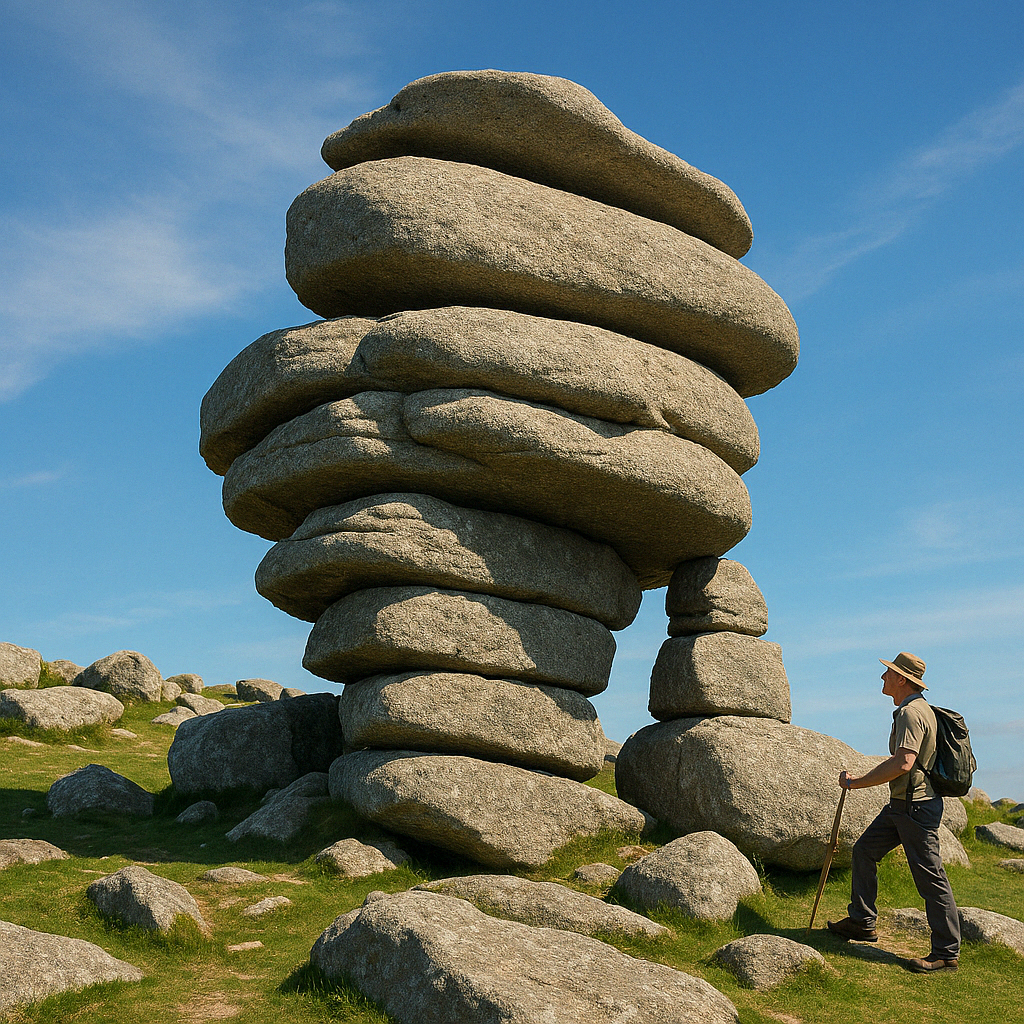 Bodmin Moor cheesewring, AI-generated