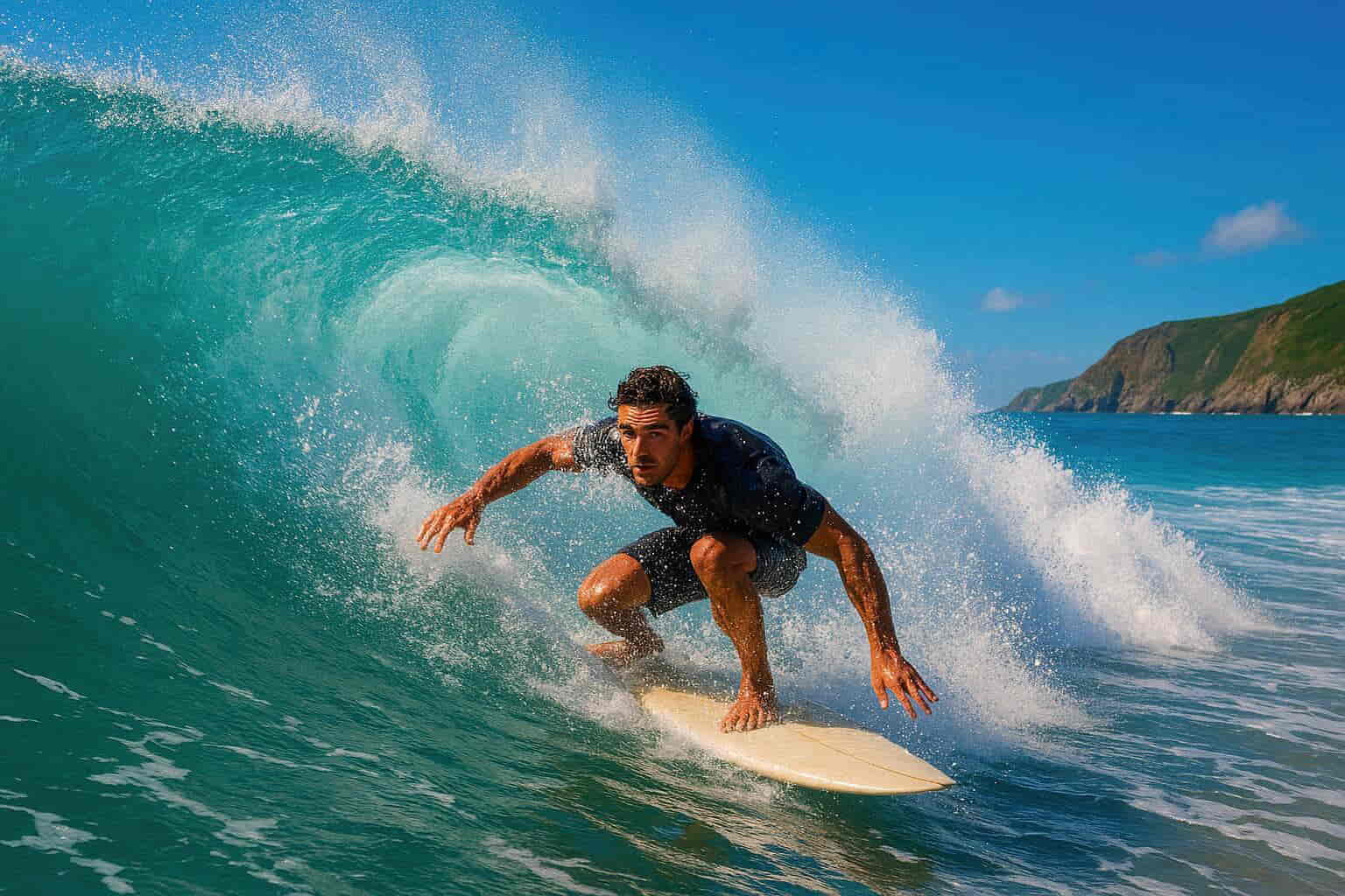 Fistral Beach surfing