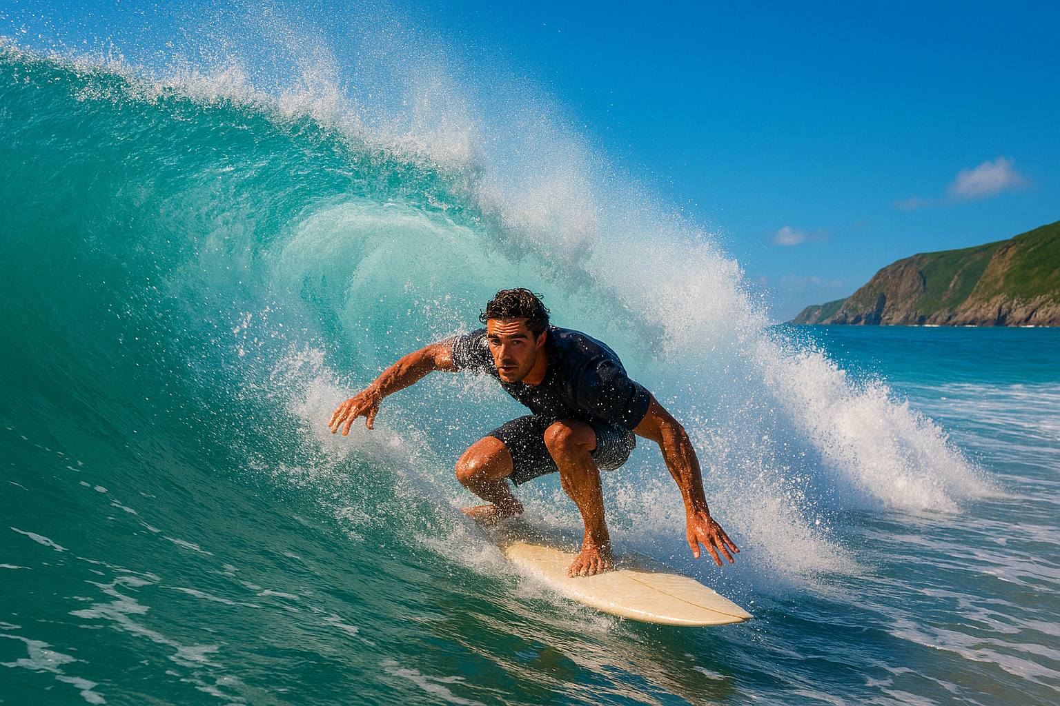 Fistral Beach, surfing, AI generated
