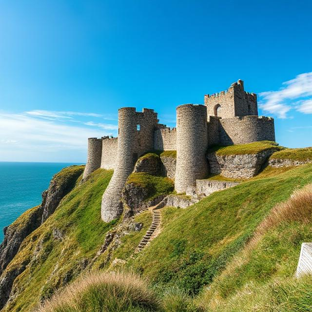 Tintagel cliffs, AI-generated